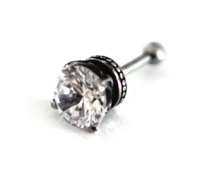 3D Teschio Falso Plug Rotonde Pietra Tunnel Orecchini D'Argento Rock Gotico Ø 8 - Foto 1 di 1