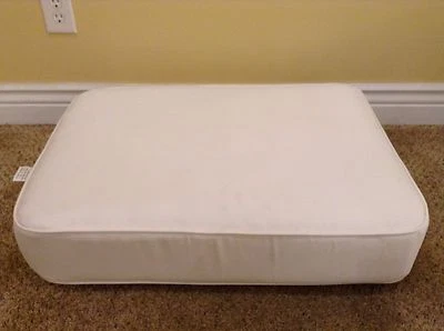 Frontgate Kona Lounge Outdoor Patio Sofa Chair OTTOMAN Cushion 28x20 NEW White - Image 1 of 4