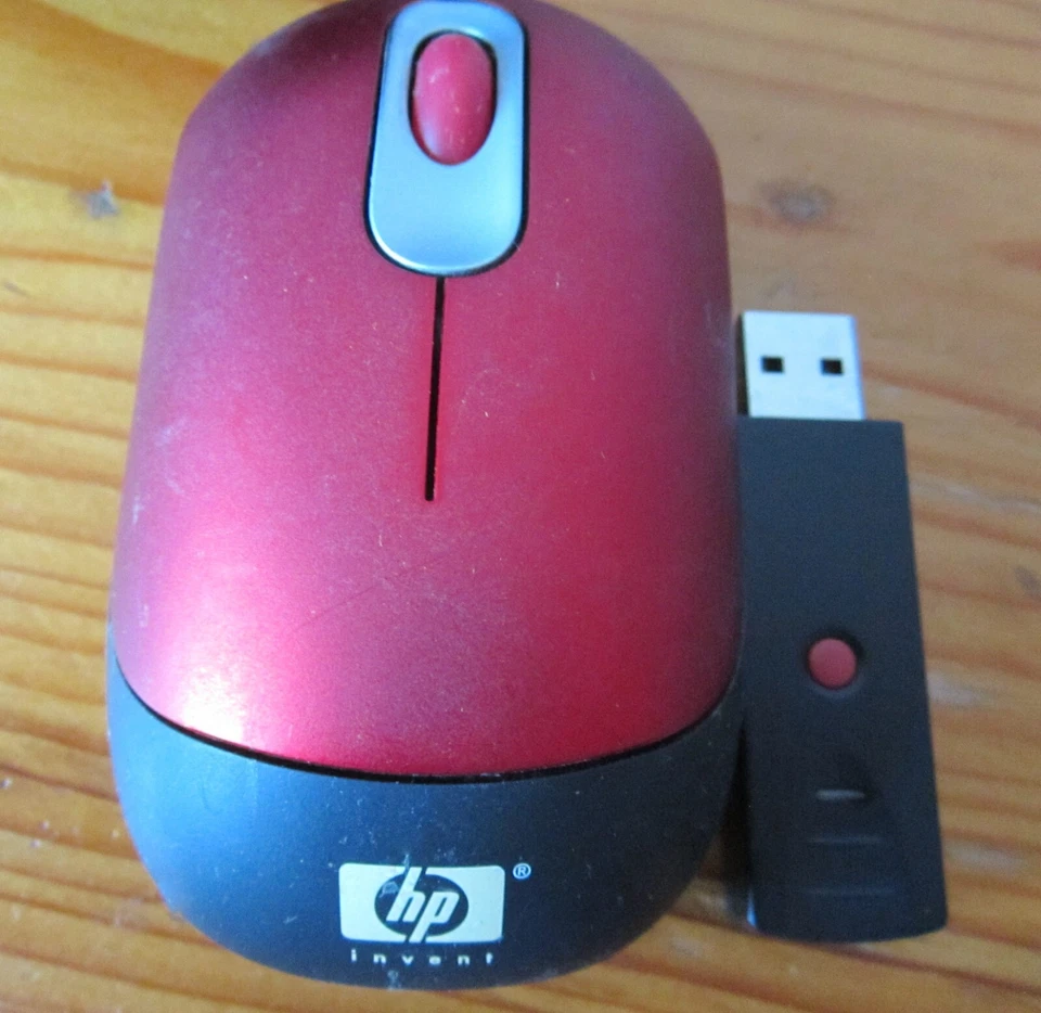 Klassiker-HP Maus 0522T (kabellos, Links- und Rechtshänder) Sunsetrot - Bild 1 von 4