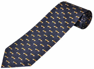 THE TIE STUDIO - Coches clásicos y silueta en gris, corbata de seda para hombre novedad - Imagen 1 de 2
