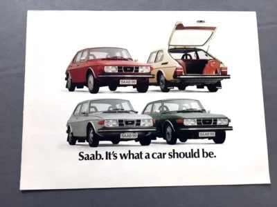 1975 SAAB 99 EMS and Wagonback Vintage Original Car Sales Brochure Folder Foto 1 de 4