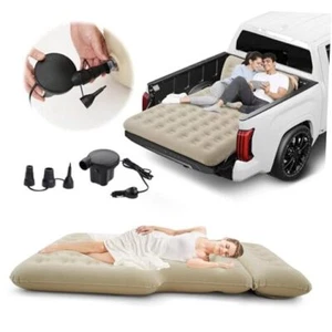 2024 Upgraded Truck Bed Air Mattress for 5.5-6.5Ft Full-Size Beige Air Mattress - Picture 1 of 7