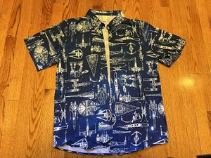 CAMISA ALOHA Star Wars Abotonada Ala X Halcón Milenario PARA HOMBRES PEQUEÑA Azul AT-AT S - Imagen 1 de 9