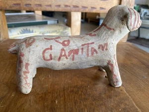 Antico cane animale vintage COCHITI Laguna?PUEBLO CERAMICA FIGURA NATIVI AMERICANI - Foto 1 di 14