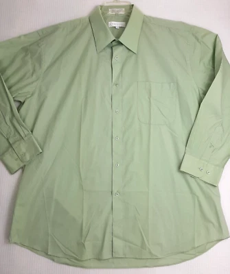 Camisa de vestir Marquis para hombre 18 1/2 talla 34 35 verde claro con botones manga larga Foto 1 de 4