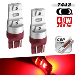 2 x 7443/7440 CSP CHIPS 389LM Red Light Brake/Tail/Stop Light Bulbs - Foto 1 di 6
