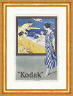 Kodak. Werbung Poster Kamera Foto Strand Meer Wellen  Plakatwelt 914 Gerahmt
