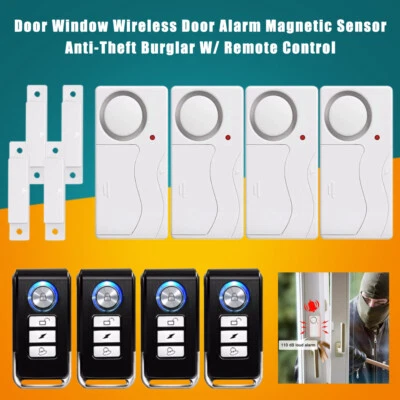 Tür Fensteralarm Alarmanlage 110 dB Funk Einbruchschutz mit Fernbedienungen Weiß - Bild 1 von 4