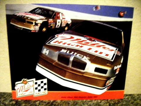 1989 MILLER HIGH LIFE BUICK BOBBY ALLISON, HILLIN, ALEXANDER NASCAR POSTCARD Cover