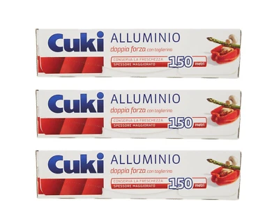ROTOLO CUKI ALLUMINIO DOPPIA FORZA con Taglierina conserva cibo 150 metri - pz 3 - Immagine 1 di 4