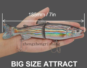 185mm Multi Jointed Fishing Lures Swimbait Sinking Wobblers Hard Bait Crankbait - Picture 1 of 26