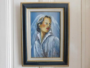 Alain RIGOLLIER (1955- ) acrylique sur carton "La marié" datée 2020 bien encadré - Picture 1 of 12