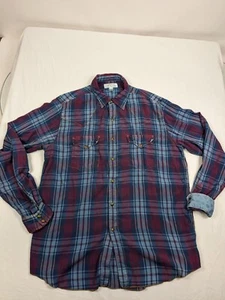 Camisa Ryan Michael Para Hombres Grande Roja a Cuadros Mezcla de Seda Vaquero Occidental Camisa a Presión - Imagen 1 de 8