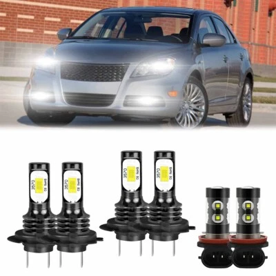 For Suzuki Kizashi 2010-2013 Combo LED Headlight Hi-Lo+Fog Light Bulbs Kit 6000K - Image 1 of 4