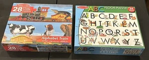 2 Melissa & Doug Floor Puzzle - Alphabet Train Animals & Letters Learning Lot - Picture 1 of 7