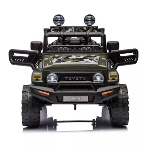 12V 4WD Licensed Toyota Land Cruiser FJ40 Ride-on Car with Parental Remote Green - Picture 1 of 22