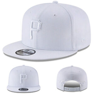 New Era Pittsburgh Pirates Snapback Hat MLB Basic Solid White Adjustable Cap