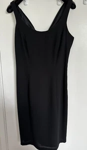Ellen Tracy Excellent Cond Fully Lined Sleeveless black Dress cowl neck at back - Picture 1 of 6