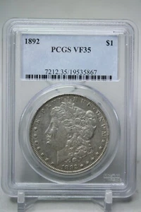 1892 $1 Silver Morgan Dollar PCGS VF35 #5867 - Picture 1 of 4