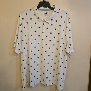 Puma 4XL Performance Golf Polo weiß mit schwarzen Sternen 4. Juli - Bild 1 von 4