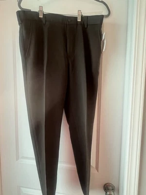 Van Heusen Traveler Pantalones de Vestir Hombre’s 32X29 Marrón Oscuro Calce Ajustado Absorbente Flex Foto 1 de 4