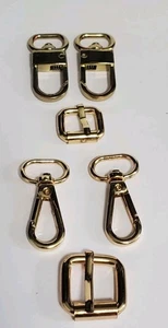 Lotto di 6 ferramenta tono oro per borsa/tracolla/cinturino aragosta/clip forma - Foto 1 di 5