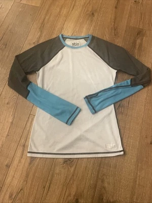 Capa base STIO para mujer base mezcla de lana Power cuello redondo - gris/turquesa - XS Foto 1 de 4