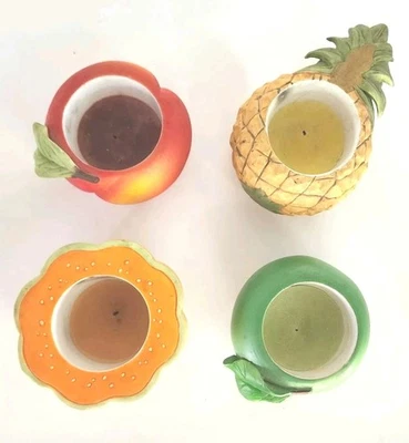 Juego de 4 Candelabros Votivos de Frutas PartyLite Decoración Fiesta de Verano LEER Foto 1 de 4