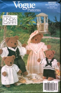 8342 Vintage Vogue Schnittmuster Handwerk Stofftier Teddybär Familie 12 - 20 Zoll Spielzeug - Bild 1 von 2