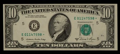 FR 2026-E* $10 1981 A Federal Reserve Note US - Star Note - VF/XF - SKU-CA1389 - Image 1 of 2
