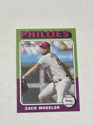 2024 Topps Heritage Mini Baseball #493 - Zack Wheeler - Philadelphia Phillies - Image 1 of 2
