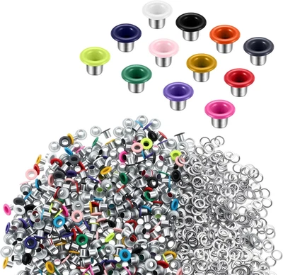 Juego de 250 ojales y ojales de metal de 3 mm para manualidades de papel de 1/8 pulgada, ojales de colores Foto 1 de 4
