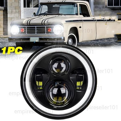 Faro LED redondo de 7"" para Dodge D150 D200 D300 1975-1980 H6017 lámpara de cabeza alta/baja Foto 1 de 4
