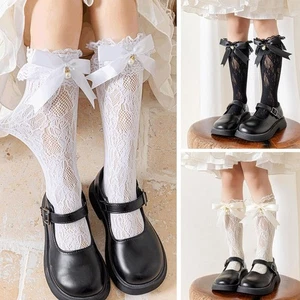 Lace Bowknot Stockings Nylon Lace Bowknot Socks Baby Dress Lolita Sock - Bild 1 von 12