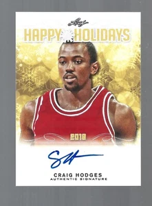 Craig Hodges Autogramm Chicago Bulls 2018 Leaf Happy Holidays AUTO Basketball - Bild 1 von 2