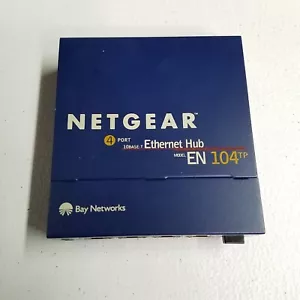 Netgear EN104TP Blue 4 Port 10 Mbps RJ-45 Ethernet Hub - NO ADAPTER - Picture 1 of 4