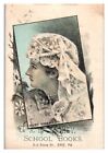 Actress Mary Anderson, A.H. Caughey School Books, Erie, PA Victorian Trade Card