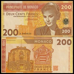 🇲🇨 Monaco  200 Francs  GRACE KELLY  Private Issue 2018  Crisp Gem UNC - Picture 1 of 5