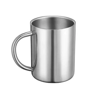 9.5oz Double Wall Stainless Steel Coffee Mug Travel Tea Camping Cup - Picture 1 of 6