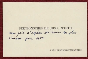 1954 Personal Card Joseph Carl Wirth Beamte Journalist Wien Österreich - Bild 1 von 3