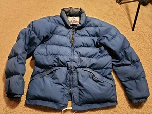 Vintage Blue Holubar Down Puffer Jacket Boulder Colorado Size Large - Picture 1 of 9