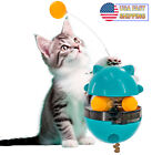 Interactive Cat Treat Puzzle Feeder Toy  Slow Food Dispenser w Kitty Rattle Ball