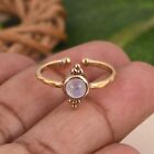 Gold Beaded Ring   Rainbow Moonstone   Delicate Jewelry   Best Friend Gift Ring