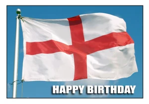 ST. GEORGE'S FLAG HAPPY BIRTHDAY QUALITY GLOSS CARD FREE POST 1ST CLASS - Picture 1 of 2