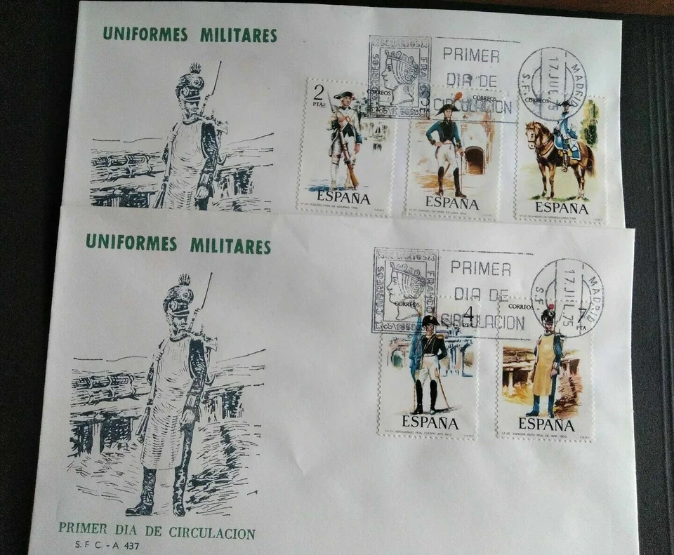 EDIFIL 2277/81  UNIFORMES MILITARES SOBRE PRIMER DIA SPD AÑO 1975 - Imagen 1 de 1