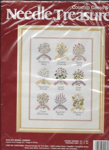 Nadelschätze gezählt Kreuzstich Kit Englischer Kräutergarten 12 x 18 - Bild 1 von 3
