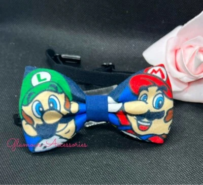 HANDMADE Cravatta con fiocco Super Mario Luigi Collana Dickie Giochi Nintendo Cuscino Costume