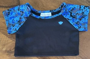 Build A Bear BABW BLACK & BLUE T-SHIRT Top - Picture 1 of 2
