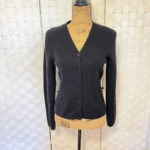 Vtg The Limited Wool Cardigan Sweater V-Neck Button Front Classic Black Size M - Picture 1 of 6