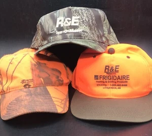 Lot of 3 Vtg Snapbacks Blaze Orange & Cammo Mossy Oak Hunting Caps - Picture 1 of 24